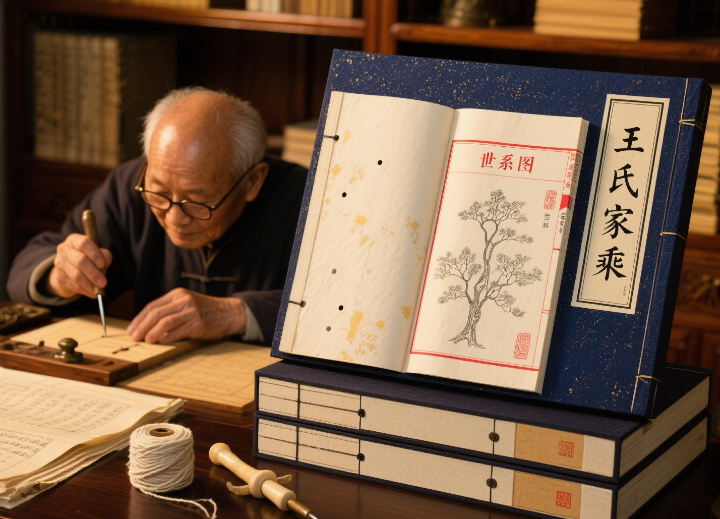 精装现代家谱 - 高端烫金封面